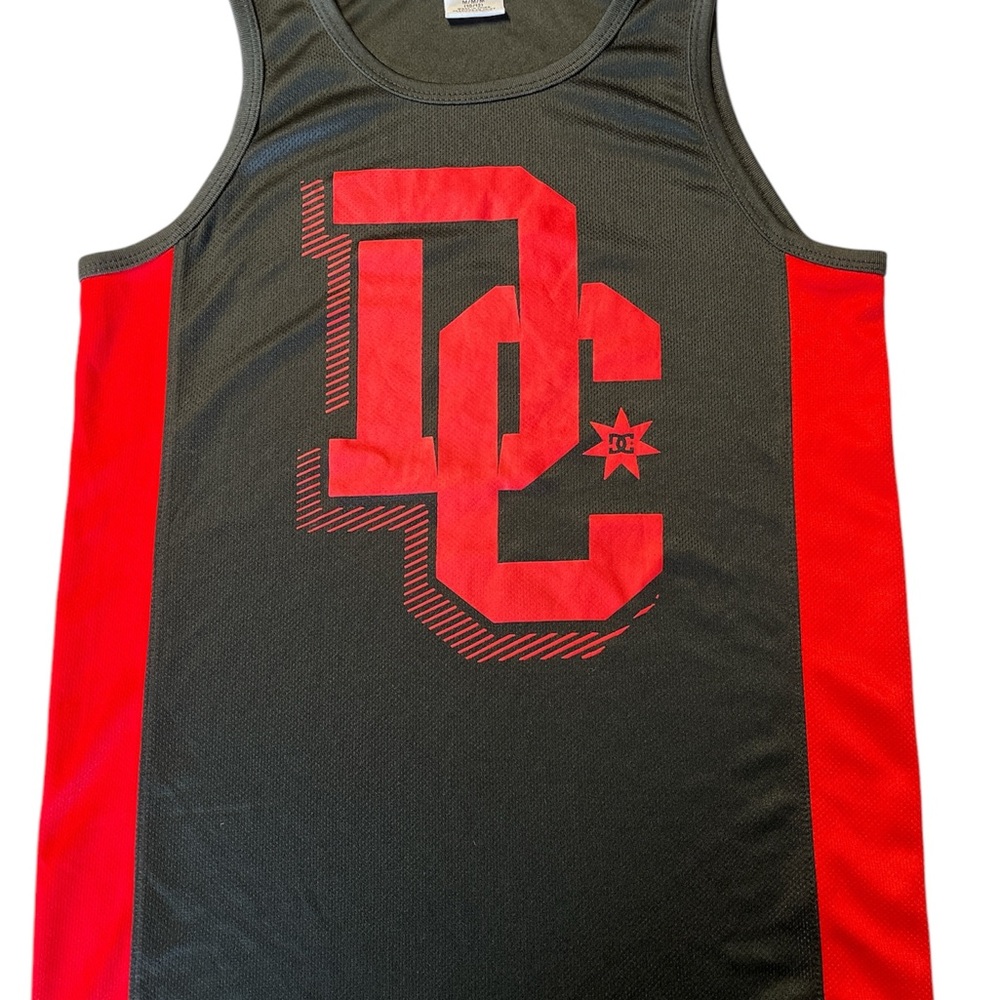 DC Graphic Tank Top in Black and Red